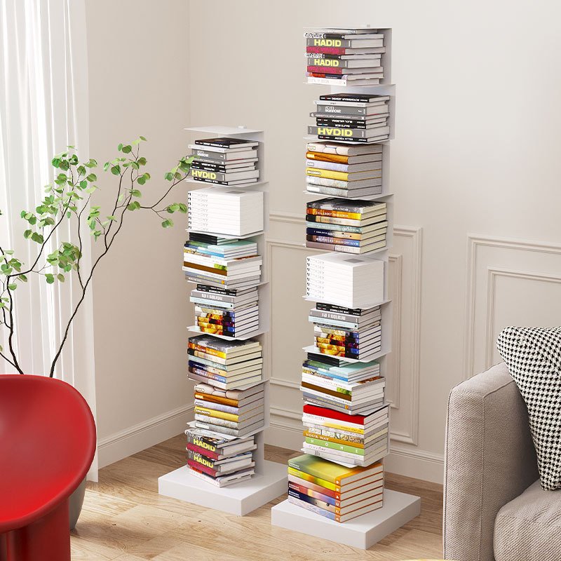 O1CN01D6Cmwk1ZgBDbfmqZw_2212299223223-0-cib.jpg Nordic invisible bookshelf wrought iron multi-layer corner tree-shaped shelf cream style personalized bookcase creative suspension storage - Image 1