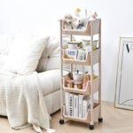 Removable trolley with wheels bookshelf rack desktop rack book storage rack children's student dormitory - Image 2