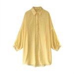 2022 summer new Korean version of the commuter striped sun protection clothing mid-length cardigan loose all-match lapel shirt women - Image 3