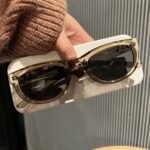 British Cherry Koko olive green cat-eye sunglasses, women's small face concave shape, sunshade street sunglasses
