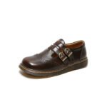 Beauty foot power Mary Jane shoes summer thin section Japanese double buckle new low top flat bottom round toe small leather shoes women - Image 5