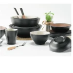 Retro Noodle Shop Imitation Porcelain Two-color Plastic Frosted Bamboo Hat Bowl - Image 3