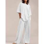 Retro round neck loose fitting casual set - Image 2