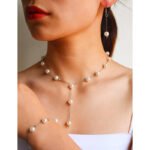 Boutique Korean version fashion sweet OL elegant pearl simple temperament necklace earrings bracelet set