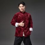 Improved Hanfu Chinese style button long-sleeved shirt - Image 4