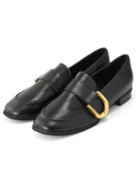 Slightly flawed! A small amount of tail goods Japanese round toe buckle flat loafers commuting shoes all-match OL comfortable women's shoes - Image 5