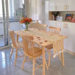 Japanese-style household solid wood dining table economy small apartment table and chair combination set rectangular log simple dining desk - Image 4