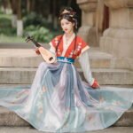 Spring new Tang-made Hanfu women's adult ancient costume Chinese style super fairy heavy industry embroidery pair breast half arm waist waist skirt - Image 3