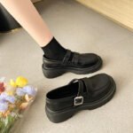 Shallow mouth thick bottom British style small leather shoes women's spring and autumn new hundred matching skirt basic style Japanese jk single shoes - Image 4