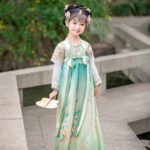 Girls' Hanfu Flying Bird Embroidery Dress - Image 2