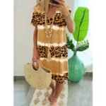 2022 summer new wish Amazon women's dress women's sexy leopard print casual midi skirt women - Image 4