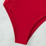 2023 New European and American Beach Swimwear Amazon Solid Color Flying Tight Fit One-Piece Bikini Swimsuit - Image 4