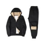 Sweatshirt suit men's loose loose solid color men's warm sports casual pants cardigan plus size jacket two-piece trend - Image 5