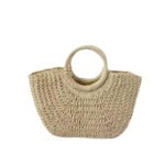 Hand-held semi-circular tote bag lazy wind underarm bag women's 2025 new woven bag large capacity shoulder bag fashion - Image 5