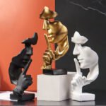 Silence is gold figure abstract crafts decoration living room TV cabinet wine cabinet home resin crafts soft decoration