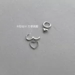 Asymmetric love ear buckle 2022 new earrings female sweet cool high-end sense personality simple ins heart-shaped ear jewelry - Image 3