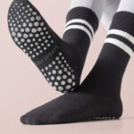 yoga socks women's mid socks cotton non slip silicone indoor fitness towel bottom socks pilates women's sports socks - Image 2