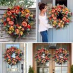 2022 Thanksgiving Decoration Halloween Garland Autumn Harvest Garland Maple Leaf Pumpkin Rattan Door Hanging Window Cross-border - Image 3
