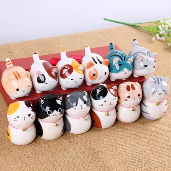 Ceramic Kitty Ornament Creative Home Decoration Handicraft Cute Desktop Birthday Gift Japanese Healing Object