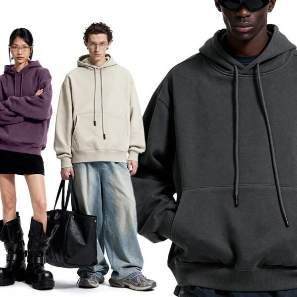 Jiezhan Men's Clothing|American Solid Color 350g Fleece Sweatshirt 25 Winter New Products 10 Colors Fleece Hoodie Top Men