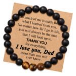 Amazon Explosive Frosted Agate Tiger Eye Stone Volcanic Stone Bracelet Father's Day Gift Father's Day Card Bracelet - Image 5