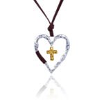 Factory direct sales cross-border new mother's day necklace fashion retro cross peach heart love necklace spot wholesale - Image 6