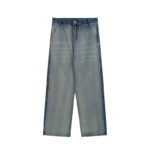 Vintage color-blocking tie-dyed wide leg jeans