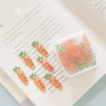 Kamichi Stationery Pea and Carrot Special-shaped Boxed Paperclip Geometric Shape Multifunction Korean Bookmark Cute Paper Clip Small Small Fresh Creative Metal Pin 24 Pieces - Image 3
