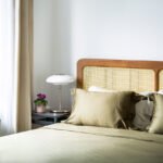 Simple and modern solid wood double bed home Nordic rattan 1.5 m single bed bed and breakfast solid wood 1.8 m rattan bed - Image 3