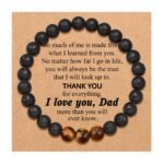 Amazon Explosive Frosted Agate Tiger Eye Stone Volcanic Stone Bracelet Father's Day Gift Father's Day Card Bracelet - Image 3