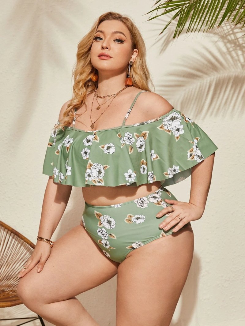 O1CN01GA2wQE2Gwh4wRG2Yj_4178049080-0-cib.jpg 2023 new Amazon European and American sexy large size ruffled three-piece bikini ladies swimsuit manufacturers wholesale - Image 1