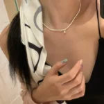 Summer Millet Beads Pearl Love Necklace Female Light Luxury Niche Pendant French Internet Celebrity Clavicle Chain