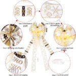 2023 new luminous Christmas bow Christmas decoration double-layer bow diy accessories door decoration pendant - Image 3