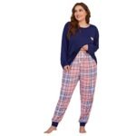 Amazon European and American women's pajamas love print fat mm large size long-sleeved two-piece home service foreign trade independent station - Image 5