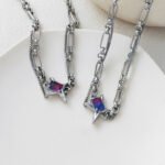 Sweet cool geometric gradient glass necklace - Image 2