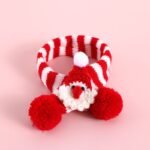 Cross-border cat dog Santa Claus adjustable collar saliva towel pet knitted wool striped Christmas scarf - Image 5