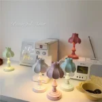 *Pretty little aunt* ins retro multicolor lotus leaf night light student dormitory desk lamp bedroom decoration