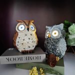 Owl Ornament Resin Craft Wholesale Nordic Style Outdoor Garden Decoration Statue Animal Solar Lamp - Image 3