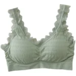 Contrasting color lace side vest-style sleep bra women gather comfort and zero bondage beauty back tube top without steel ring underwear trend - Image 5