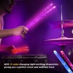 LED light-emitting drum stick 15 color gradient USB charging with switch stage performance drum electronic drum stick wholesale