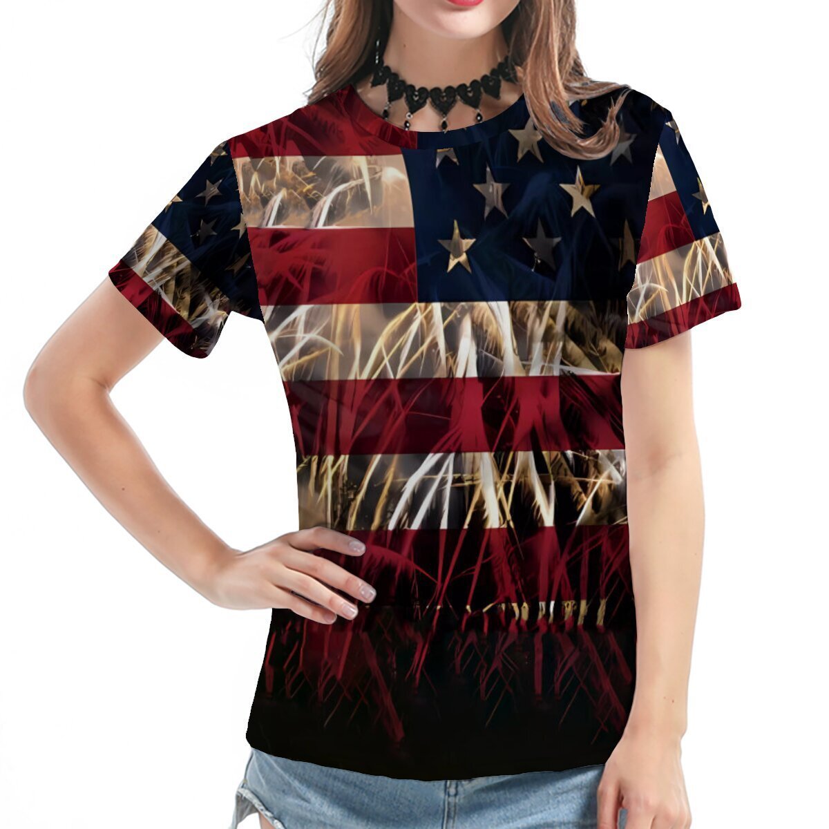 O1CN01Gu9bRP1u1yUymWLdw_2208409185978-0-cib.jpg Amazon cross-border foreign trade Europe and the United States new full-body printed short-sleeved Independence Day flag full-body printed T-shirt spot wholesale - Image 1