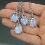Cross-border exclusively for jewelry moonstone necklace women's pendant retro bohemian leaf rattan accessories wholesale - Image 4
