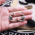 Independent station cross-border new gothic dark wind skull earrings Europe and the United States fashion retro crescent earrings - Image 4