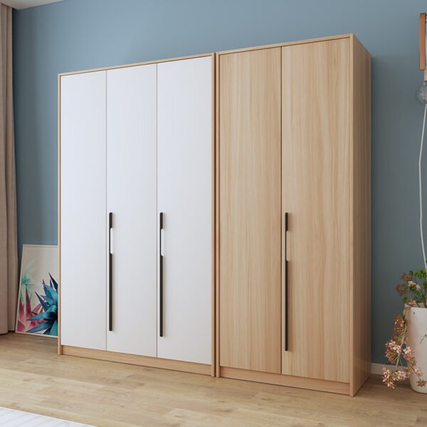 Nordic wardrobe modern minimalist small apartment furniture storage bedroom economy apartment door two door three door wardrobe