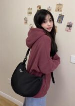 Japanese casual dumpling bag sports style Messenger bag female large capacity canvas bag student class single shoulder commuting bag tide - Image 8