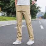 Casual pants men's autumn and winter fleece thickened workwear men's and women's office pants men's straight leg loose business 4S store sales trousers
