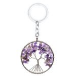 7 Color Stone Natural Crystal Gravel Life Tree Keychain Pendant Fortune Tree Keychain Ornament Wholesale - Image 2