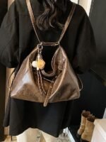 Premium retro large-capacity backpack bag women's fall/winter 2024 new multipurpose shoulder crossbody bag tote bag - Image 2