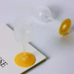 Vintage frosted yellow glass mini small wine glass sake creative goblet champagne red wine glass - Image 2