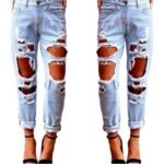 Pants AliExpress independent station Europe and the United States foreign trade new wild sexy exaggerated big hole beggar pants women's jeans - Image 4